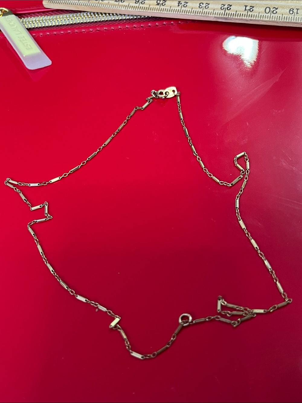 Classic Gold Link Necklace for Women - Fine Rectangular Chain